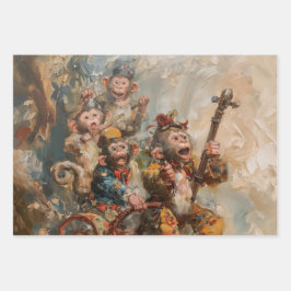 ミュージシャン – 油絵スタイルラッピングギフト紙 ラッピングペーパーシート