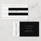 ミュージシャン、音楽ミニマルピアノテーマ 名刺 (正面/裏面)