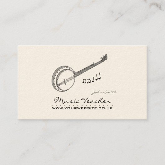 ミュージシャン/音楽先生（バンジョー） 名刺 (正面)