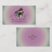 ミュージシャン・音楽先生（ピアノ1）ラベンダーBG 名刺 (正面/裏面)