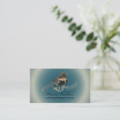 ミュージシャン/音楽先生（ピアノ1）深いブルーBG 名刺 (スタンド正面)