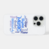 ミュージシャン 音楽好き ワードクラウド iPhoneケース (裏面横)