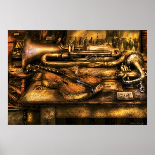 ミュージシャン- 2つの角と1つのバイオリン ポスター (正面)