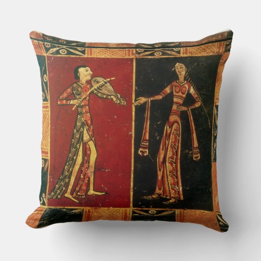 ミュージシャンaを描写する嫁入り道具入れの化粧箱からの詳細 クッション (正面)