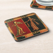 ミュージシャンaを描写する嫁入り道具入れの化粧箱からの詳細 コースター (左側)