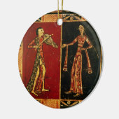 ミュージシャンaを描写する嫁入り道具入れの化粧箱からの詳細 セラミックオーナメント (左)