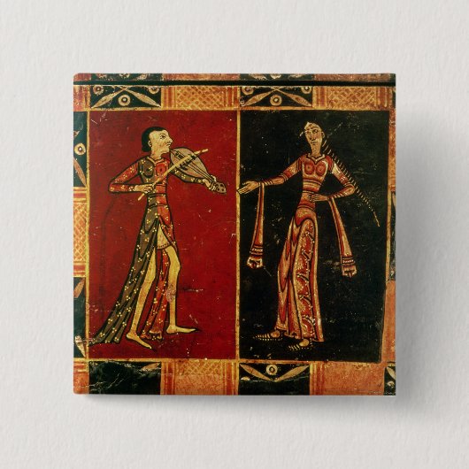 ミュージシャンaを描写する嫁入り道具入れの化粧箱からの詳細 缶バッジ (正面)