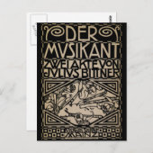 ミュージシャンby: Koloman Moser 1909 ポストカード (正面/裏面)