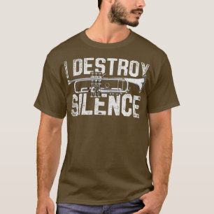 ミュージシャンIは沈黙トランペットレトロ行進を破壊 Tシャツ