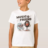 ミュージックは友達 赤ちゃんTシャツ Tシャツ (正面)