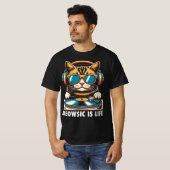 ミュージックは猫生 Tシャツ (正面フル)