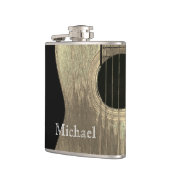 ミュージックアコースティックギターブラックとベージュ フラスク (左)