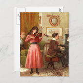 ミュージックアットホームヴィンテージイラストレーション ポストカード (正面/裏面)