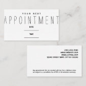 ミュージックアポイントメントの通知カード次回の訪問 名刺 (正面/裏面)