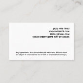 ミュージックアポイントメントの通知カード次回の訪問 名刺 (裏面)