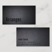 ミュージックアレンジャーカッコいいブラックアウトミニマリスト 名刺 (正面/裏面)