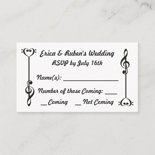 ミュージックアローRSVP エンクロージャーカード (正面)