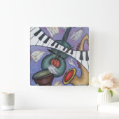 ミュージックアートの壁掛け時計 スクエア壁時計 (ホーム)