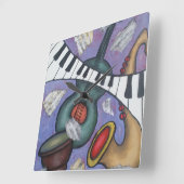 ミュージックアートの壁掛け時計 スクエア壁時計 (傾斜)