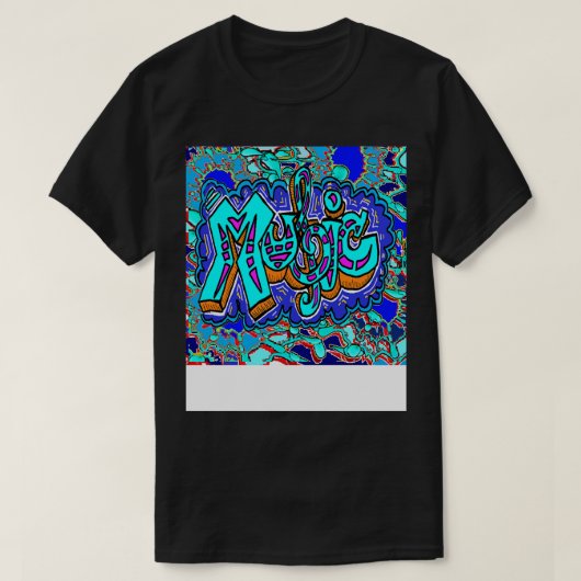 ミュージックアートブルー Tシャツ (デザイン正面)
