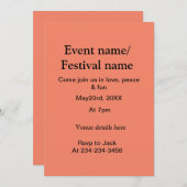 ミュージックイベントフェスティバル名詳細ここに日付の追加 招待状 (正面/裏面)