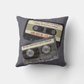 ミュージックカセットミクステープレトロダークデニムブルージーンズ クッション (裏面)