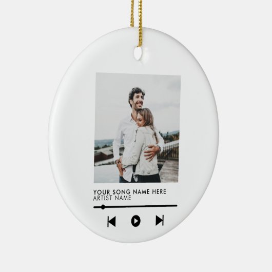ミュージックカップル愛の歌クリスマス セラミックオーナメント (右)