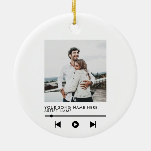 ミュージックカップル愛の歌クリスマス セラミックオーナメント (裏面)