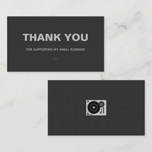 ミュージックカードを挿入していただきありがとうございますターンテーブル 名刺 (正面/裏面)