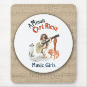 ミュージックガールズヴィンテージギターアートドッグ踊りロブスター マウスパッド (正面)