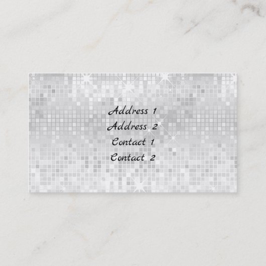 ミュージックガールフェイクオンシルバーシークインデザイン 名刺 (裏面)