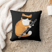 ミュージックキャットサングラスバスーニストミュージシャンバスーン クッション (ブランケット)