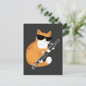 ミュージックキャットサングラスバソニストミュージシャンバソーン ポストカード (スタンド正面)