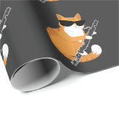 ミュージックキャットサングラスバソニストミュージシャンバソーン ラッピングペーパー (ロールコーナー)