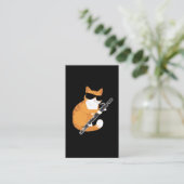 ミュージックキャットサングラスバソニストミュージシャンバソーン 名刺 (スタンド正面)