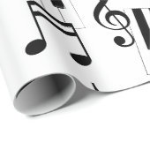 ミュージックキーボードピアノノートレストトレブルクレフ、 音符記号 ラッピングペーパー (ロールコーナー)