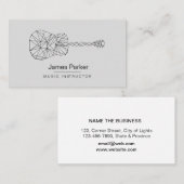 ミュージックギターインストラクターロゴミニマルミュージシャン 名刺 (正面/裏面)