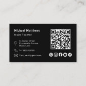 ミュージックギター先生QRコードソーシャルメディアカスタム 名刺 (裏面)