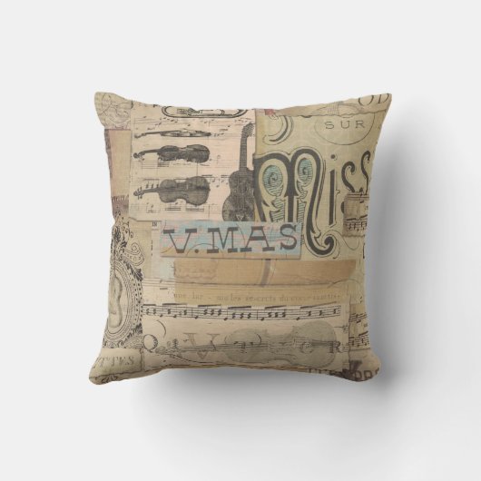 ミュージックギターViolin Tuba装飾用クッション16インチx 16インチ クッション (裏面)
