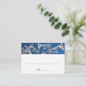 ミュージックシルバートランペットバー（ユダヤ教の）バル・ミツバーシーティングカード プレイスカード (スタンド正面)