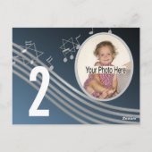 ミュージックシルバーブルーフォトテーブル番号 ポストカード (裏面)