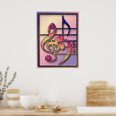 ミュージックシンボル2プリント ポスター (キッチン)