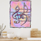 ミュージックシンボル,3プリント ポスター (キッチン)