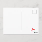 ミュージックシート赤いハートバレンタインデー ポストカード (裏面)