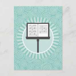 ミュージックスタンド ファン ターコイズ スワール ミュージシャン ポストカード