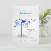 ミュージックスタンド ブルー ご招待状 招待状 (スタンド正面)