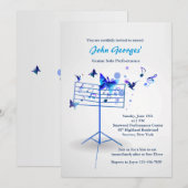 ミュージックスタンド ブルー ご招待状 招待状 (正面/裏面)