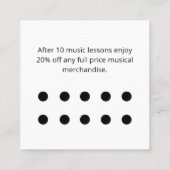 ミュージックストアトレブルクレフ、 音符記号白黒割引 ロイヤリティカード (裏面)