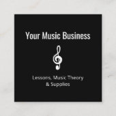 ミュージックストアトレブルクレフ、 音符記号白黒割引 ロイヤリティカード (正面)