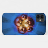 ミュージックスピーカーと青いサンburst Case-Mate iPhoneケース (裏面(横))